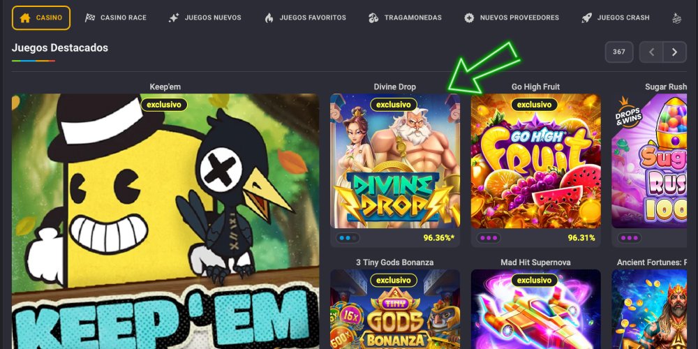 elige un juego de casino